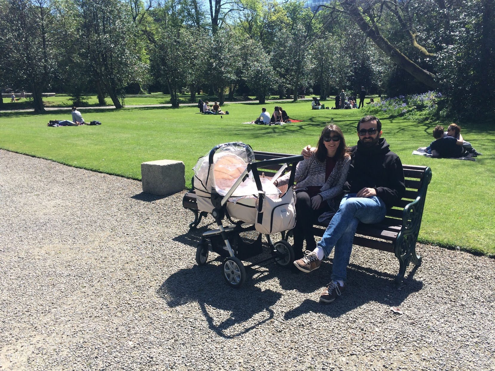 My wife with our first daughter at Iveagh Gardens, Dublin, in 2016