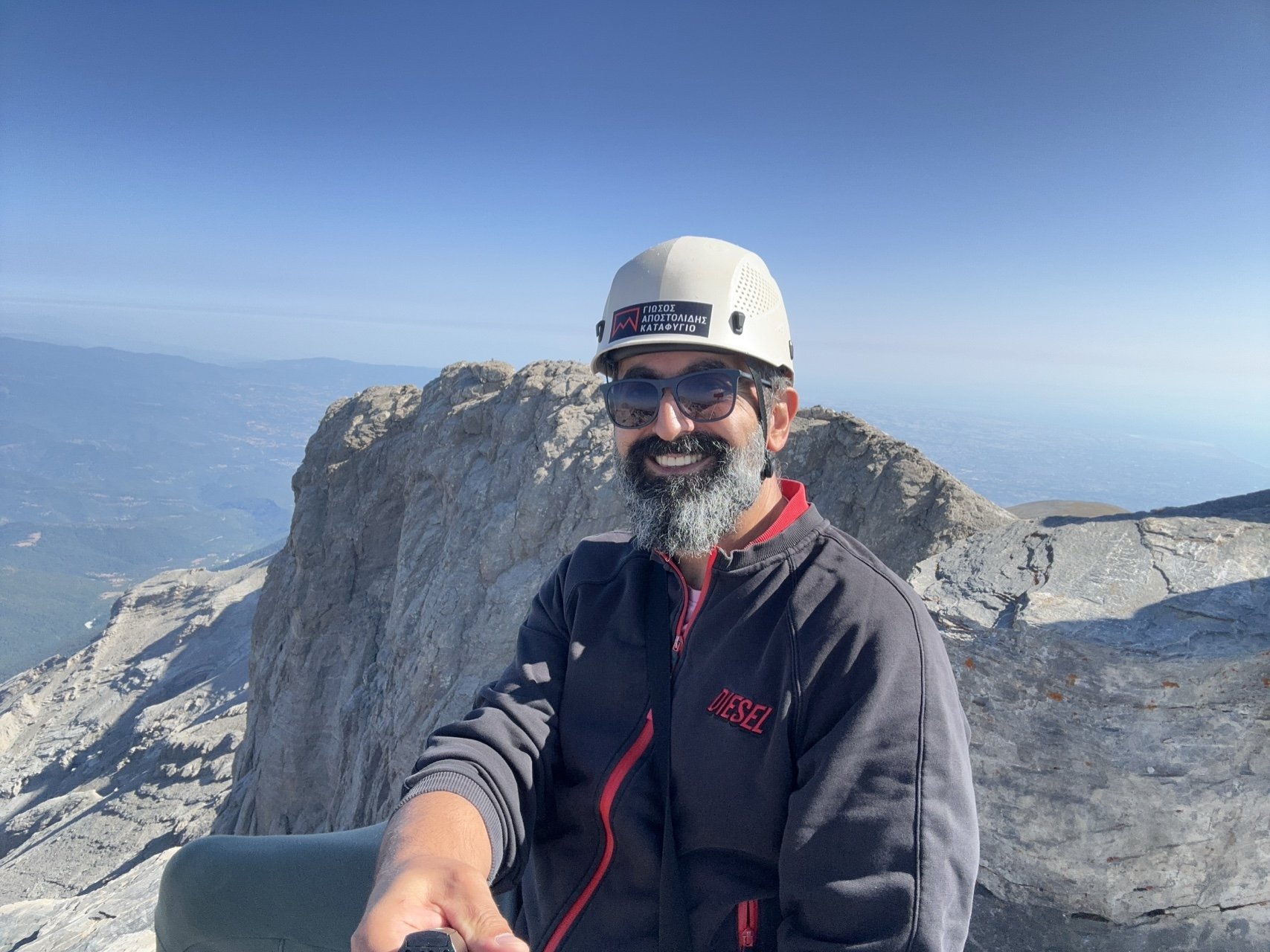 Selfie at the summit of Mount Olympus