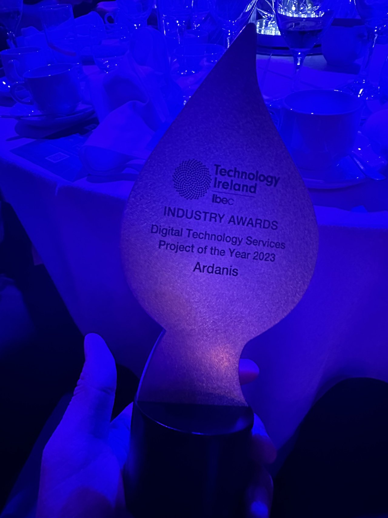 Technology Ireland Industry Awards - Digital Technology Services Project of the Year 2023, awarded to Ardanis